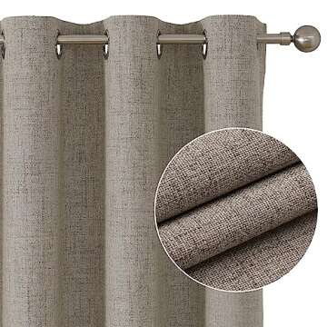 Joydeco Blackout Curtains 95 Inches Long 2 Panels Burg, Room Darkening Curtains for Bedroom, 100% Bl...