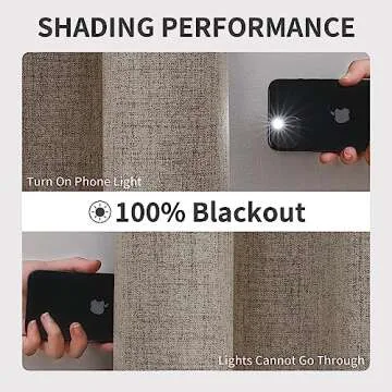 Joydeco Blackout Curtains 95 Inches Long 2 Panels Burg, Room Darkening Curtains for Bedroom, 100% Black Out Textured Thermal Drapes Privacy Protection 2 Panels Set(W52 x L95 Inch, Linen)
