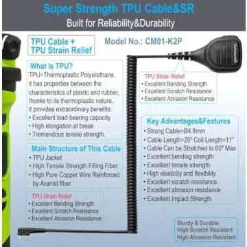 commountain Heavy Speaker Mic Compatible for Baofeng Radios BF-F8HP UV-82HP UV-5R UV82 UV82C UV5R5 UV5RA UV5RE UV5X3 and Kenwood BTECH Retevis Samcom Radios, Walkie Talkie Microphone