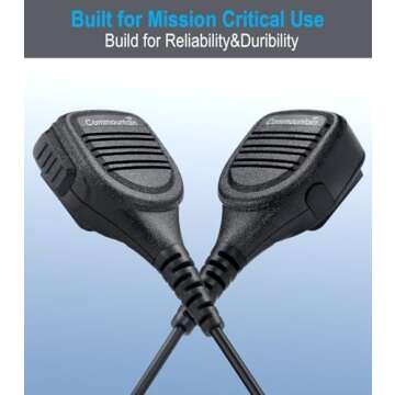 commountain Heavy Speaker Mic Compatible for Baofeng Radios BF-F8HP UV-82HP UV-5R UV82 UV82C UV5R5 UV5RA UV5RE UV5X3 and Kenwood BTECH Retevis Samcom Radios, Walkie Talkie Microphone