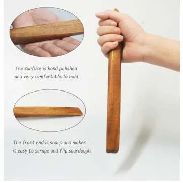 11 Inch Wooden Sourdough Bread Mixing Stir Stick Spurtle, Sourdough whisk Sourdough Bread Making Tools Baking supplies,Acacia Wooden Spatula Paddle Stirring Stick for Kitchen Cooking (1)