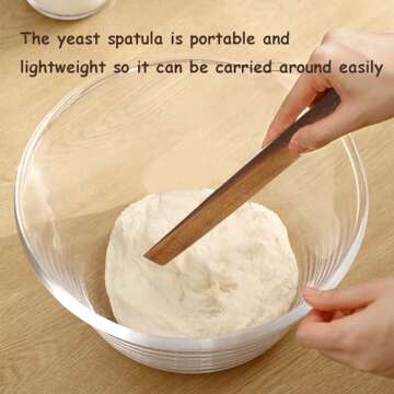 11 Inch Wooden Sourdough Bread Mixing Stir Stick Spurtle, Sourdough whisk Sourdough Bread Making Tools Baking supplies,Acacia Wooden Spatula Paddle Stirring Stick for Kitchen Cooking (1)