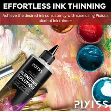 Pixiss Alcohol Blending Solution (2-Ounce) with 10 Alcohol Ink Blending Tools – Lighten, Blend, and Remove Alcohol Inks for Seamless Art and Craft Projects