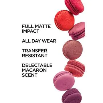L'Oreal Paris Makeup Infallible Pro Matte Les Macarons Scented Matte Liquid Lipstick, Highly Pigmented, Longwear, Waterproof and Smudge Proof, Framboise Frenzy, 0.21 fl; oz.