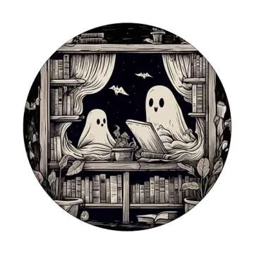 Spooky Ghosts Reading Books Library Bookworm Retro Bookish PopSockets Adhesive PopGrip