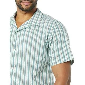 Men's Slim-Fit Short-Sleeve Vacation Shirt in Stripes