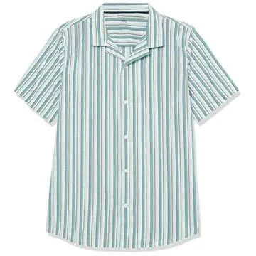 Men's Slim-Fit Short-Sleeve Vacation Shirt in Stripes