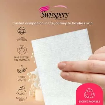Swisspers Premium Ultra Soft Cleansing Pads – 50 Count (Pack of 3) – Large Rectangular Pads for Gentle and Versatile Skincare – 100% Lint-Free Cotton