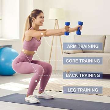 RitFit 4lb Neoprene Dumbbells for Home Workouts