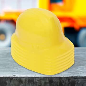 BLUE PANDA 6 Set Construction Worker Costume, Kids Construction Vest and Kids Hard Hat for Dress-Up, Construction Theme Birthday Party, or Halloween Costume