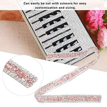 Crystal Rhinestone Appliques, Rhinestone Ribbon Sparkle Crystal Wrap Roll Sewn on Prom Dresses Belt Applique Hair Clip Collar Decoration 1 Yard()