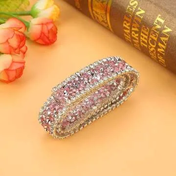 Crystal Rhinestone Appliques, Rhinestone Ribbon Sparkle Crystal Wrap Roll Sewn on Prom Dresses Belt Applique Hair Clip Collar Decoration 1 Yard()