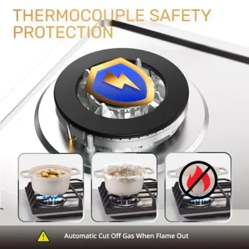 TOPWISH 2 Burner Gas Cooktop - 12" Stainless Steel