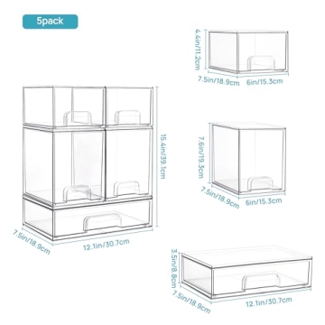 Vtopmart Stackable Storage Drawers for Home Organization