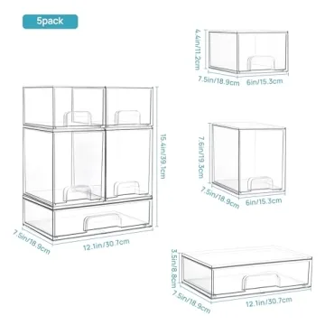 Vtopmart Stackable Storage Drawers for Home Organization