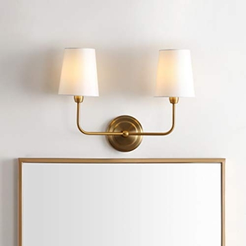 Stylish SAFAVIEH Brass Gold 2-Light Wall Sconce