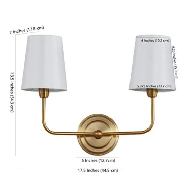 Stylish SAFAVIEH Brass Gold 2-Light Wall Sconce