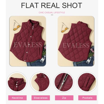 EVALESS Stylish Lightweight Quilted Puffer Vest for Women