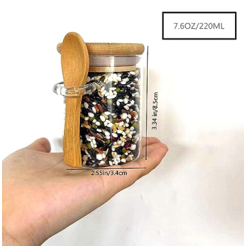 Stylish Mini Glass Jars with Bamboo Lids - Set of 8