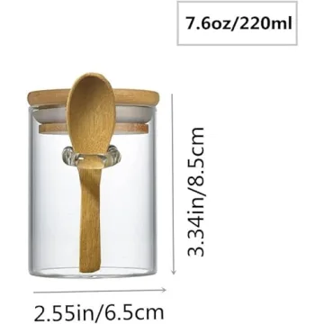 Stylish Mini Glass Jars with Bamboo Lids - Set of 8