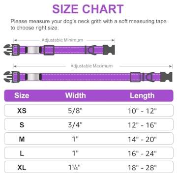 Joytale Personalized Dog Collars, Reflective Nylon Collar with Engraved Name Plate, Customized for L...