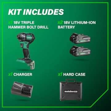 Metabo HPT 18V MultiVolt Cordless Impact Driver Set