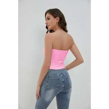 MISSACTIVER Women’s Twist Front Tube Top in Pink