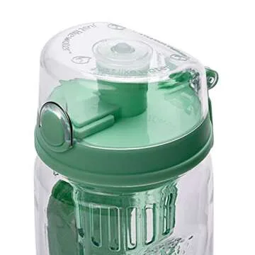 Hydracy Fruit Infuser Water Bottle - 32 oz Sports Bottle - Insulating Sleeve, Time Marker & Full Length Infusion Rod + 27 Fruit Infused Water Recipes eBook Gift - Aqua Green