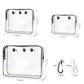 Aimeiar 3 Packs Clear Beach Tote Bag Accessories Compatible with Bogg Bag Insert Bag Travel Cellphon...
