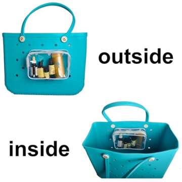Aimeiar 3 Packs Clear Beach Tote Bag Accessories Compatible with Bogg Bag Insert Bag Travel Cellphone Makeup Clean Toiletry Brush Organizer Cosmetic Divider Storage Inner Pouch