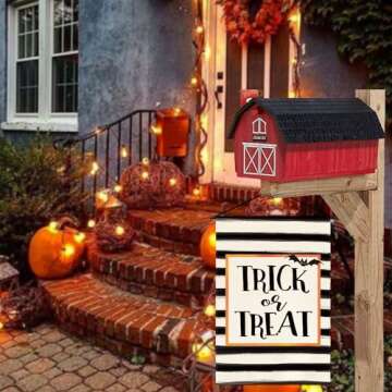 AVOIN colorlife Trick or Treat Garden Flag 12 x 18 Inch Double Sided Outside, Halloween Holiday Yard Outdoor Flag