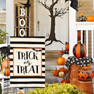AVOIN colorlife Trick or Treat Garden Flag - Durable Design