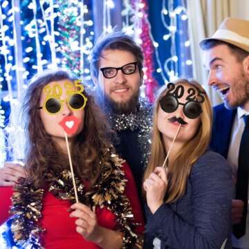 Kanayu 2025 New Year Eyeglasses 6 Pcs for Parties