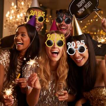 Kanayu 2025 New Year Eyeglasses 6 Pcs for Parties