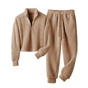 Lianlive Fleece Pajamas Women Warm Winter Fluffy Teddy Lounge Sets for Women Fuzzy Plush Sleepwear 2...
