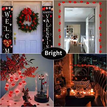 LOGUIDE Valentines Day Decorative Lights 14.8ft 40 LEDs Red Heart Twinkle Fairy String Lights with Remote Timer for Valentine's Day,Anniversary,Gift Wedding Decor Indoor Party Ornaments