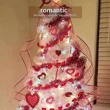LOGUIDE Valentines Day Decorative Lights 14.8ft 40 LEDs Red Heart Twinkle Fairy String Lights with Remote Timer for Valentine's Day,Anniversary,Gift Wedding Decor Indoor Party Ornaments