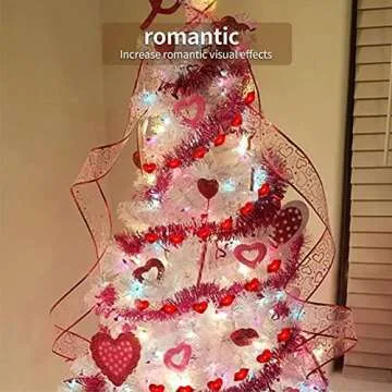 LOGUIDE Valentines Day Decorative Lights 14.8ft 40 LEDs Red Heart Twinkle Fairy String Lights with Remote Timer for Valentine's Day,Anniversary,Gift Wedding Decor Indoor Party Ornaments