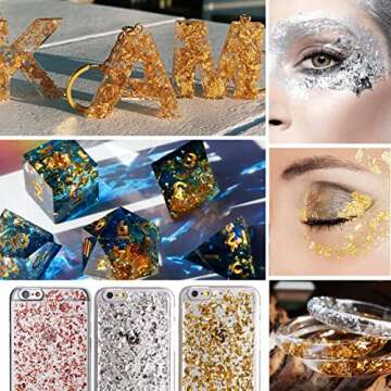 Nail Foil Flakes Set for Crafts & Nail Art - 4 Colors