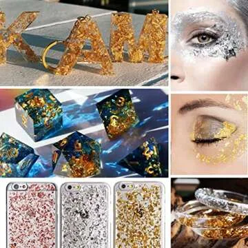 Nail Foil Flakes Set for Crafts & Nail Art - 4 Colors