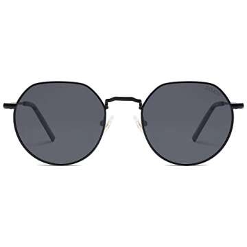 SOJOS Round Polygon Polarized Sunglasses for Women Men Retro Classic Vintage Panto Shades SJ1157