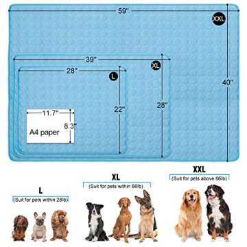 XinChangShangMao Dog Cooling Mat, Pet Dog Self Cooling Pad, Ice Silk Washable Summer Cooling Mat for...