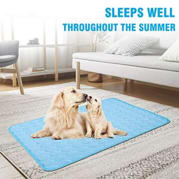 XinChangShangMao Dog Cooling Mat, Pet Dog Self Cooling Pad, Ice Silk Washable Summer Cooling Mat for Dogs Cats, Kennels, Crates and Beds