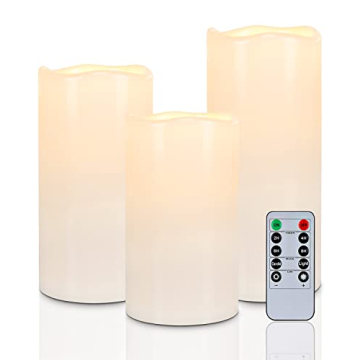 Homemory Waterproof Outdoor Flameless Candles, Set of 3