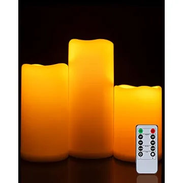 Homemory Waterproof Outdoor Flameless Candles, Set of 3