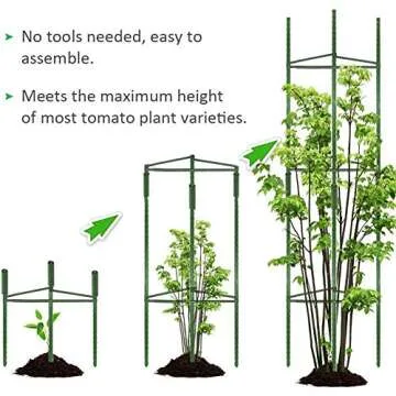 3Pack Tomato Cages,Up to 51inch Plant Stakes Vegetable Trellis Assembled for Garden Climbing Plants Vegetables Flowers