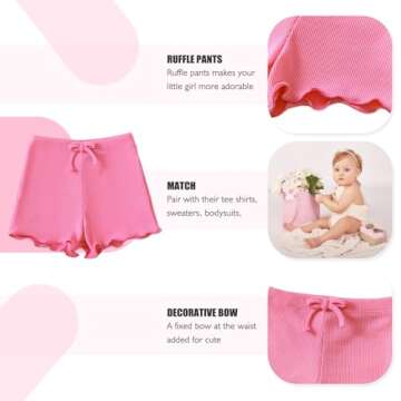 SOBOWO Baby Girl Shorts 18-24 Months Toddler Girls Shorts Ribbed 3 Pack Baby Girls Solid Soft Elasti...