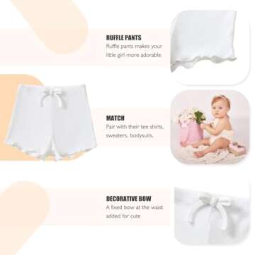 SOBOWO Baby Girl Shorts 18-24 Months Toddler Girls Shorts Ribbed 3 Pack Baby Girls Solid Soft Elastic Waist Casual Playing Shorts Summer Short Pants(Rose/Purple/White, 18-24 Months)