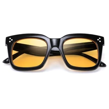 FEISEDY Vintage Oversized Square Sunglasses with UV400 Protection