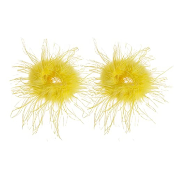 Luxurious LVCOMEFF Ostrich Feather Wrist Cuffs for Women